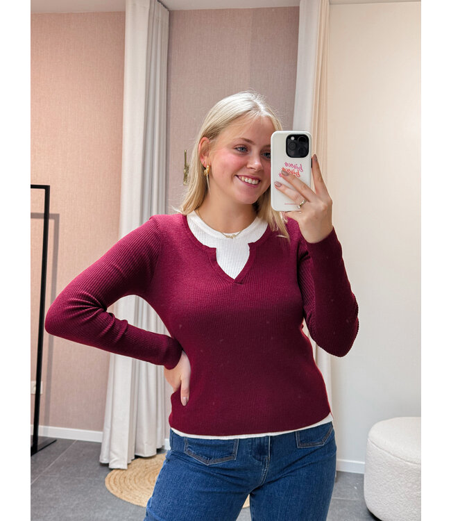 OXFORD TOP - BURGUNDY