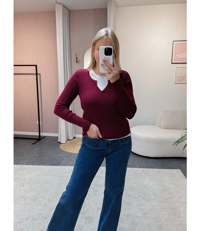 OXFORD TOP - BURGUNDY