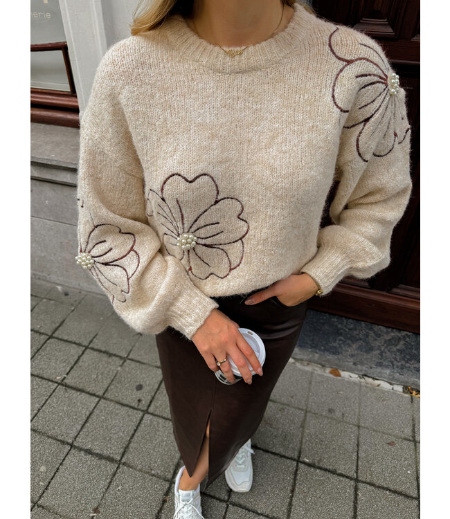 HILDA FAUX LEATHER SKIRT - CHOCO