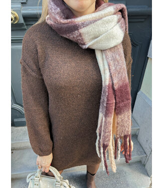 SCARF STRIPED PATTERN - BROWN