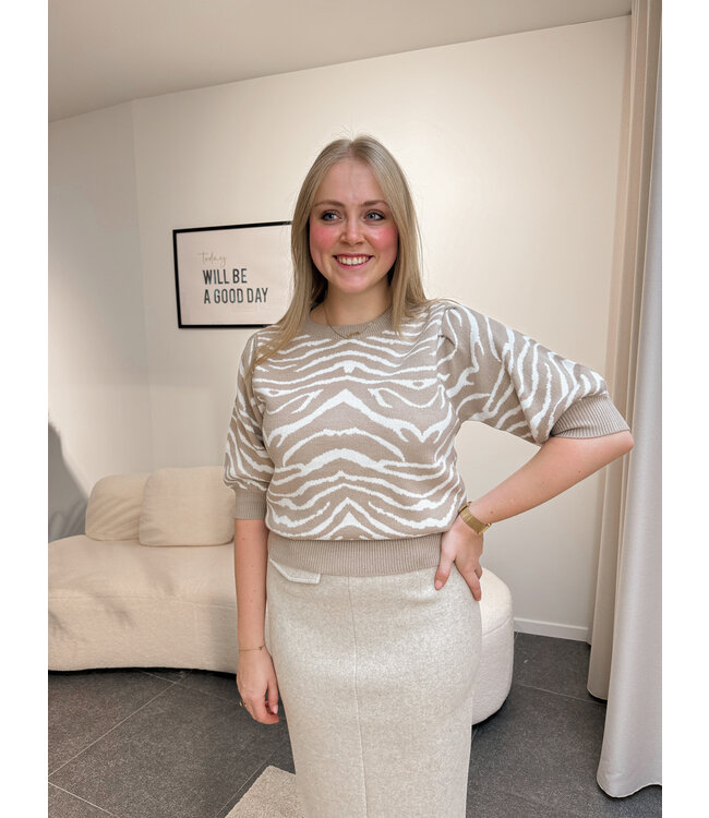 SONJA KNIT - BEIGE ZEBRA