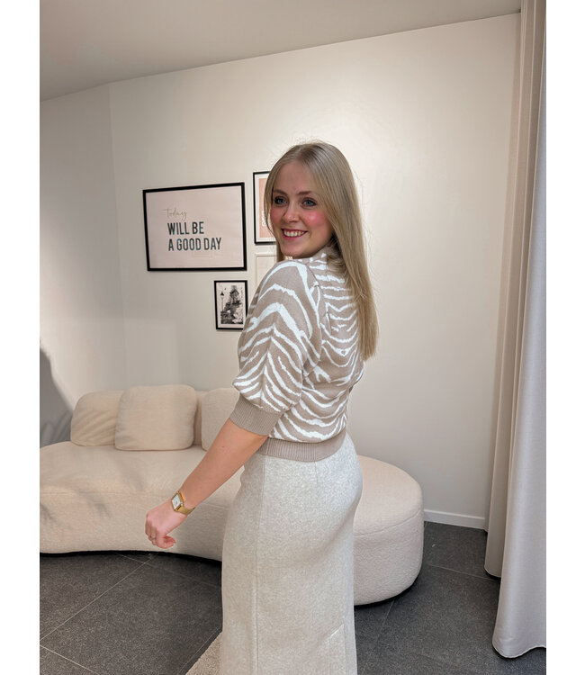 SONJA KNIT - BEIGE ZEBRA