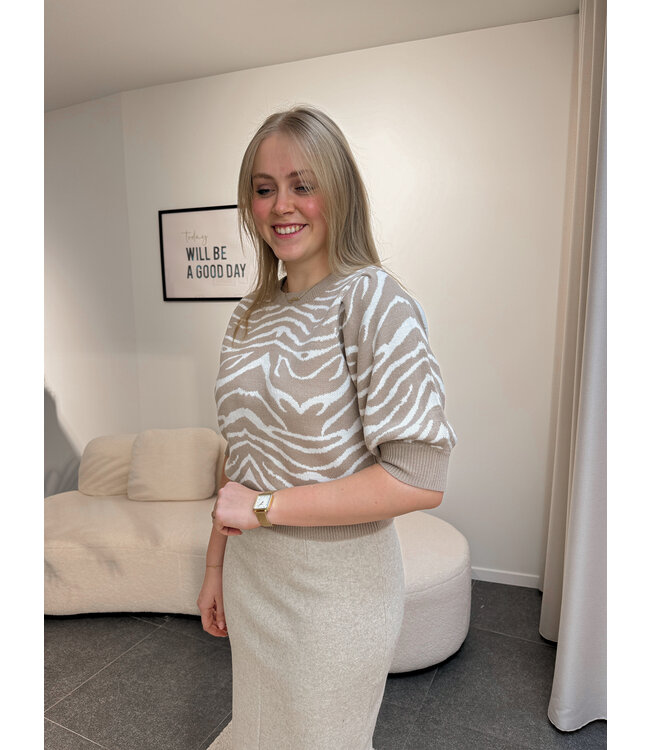 SONJA KNIT - BEIGE ZEBRA
