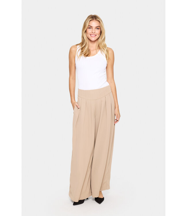 Idane wijde broek taupe