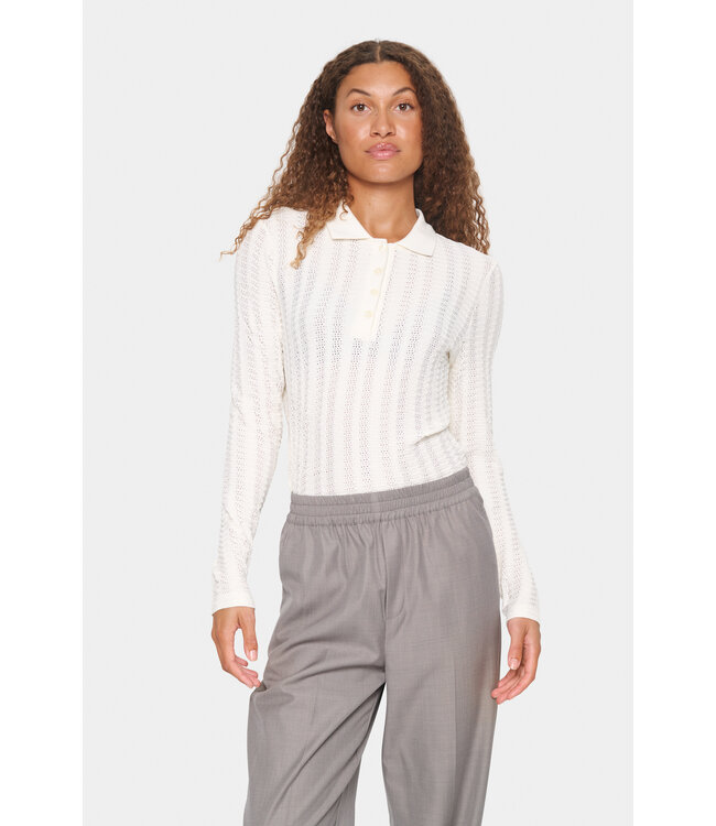 Ileane gehaakte polo crème