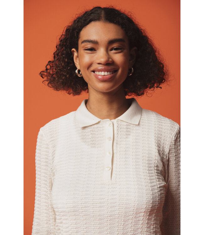 Ileane gehaakte polo crème