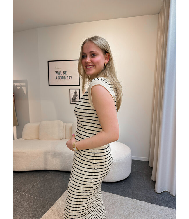 Beatrice gestreepte top beige