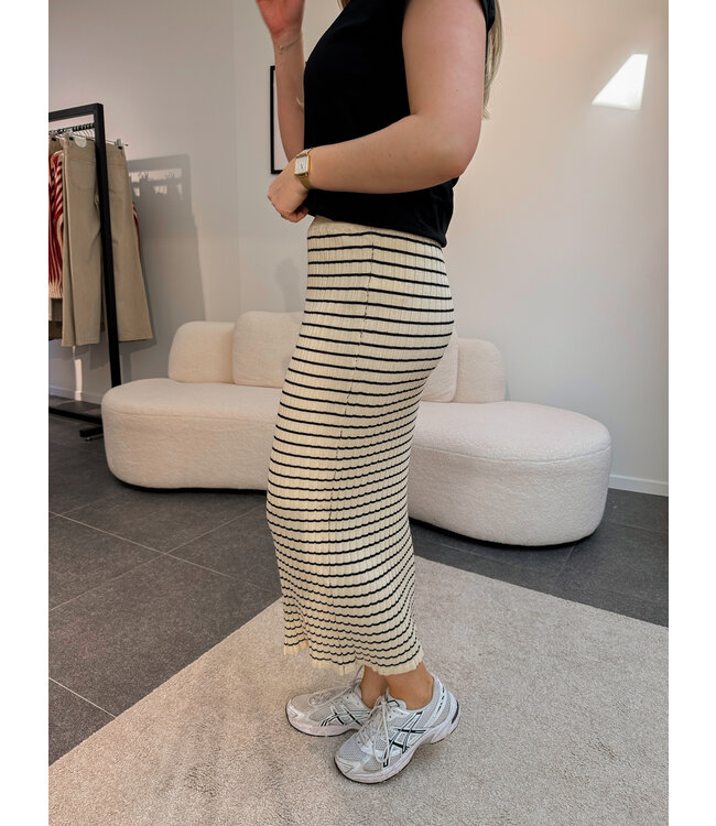 Beatrice gestreepte rok beige