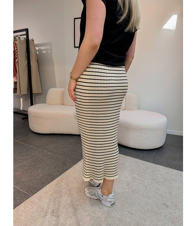 Beatrice gestreepte rok beige