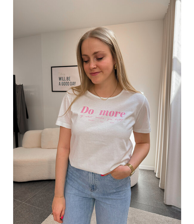 Amalua t-shirt wit/roze