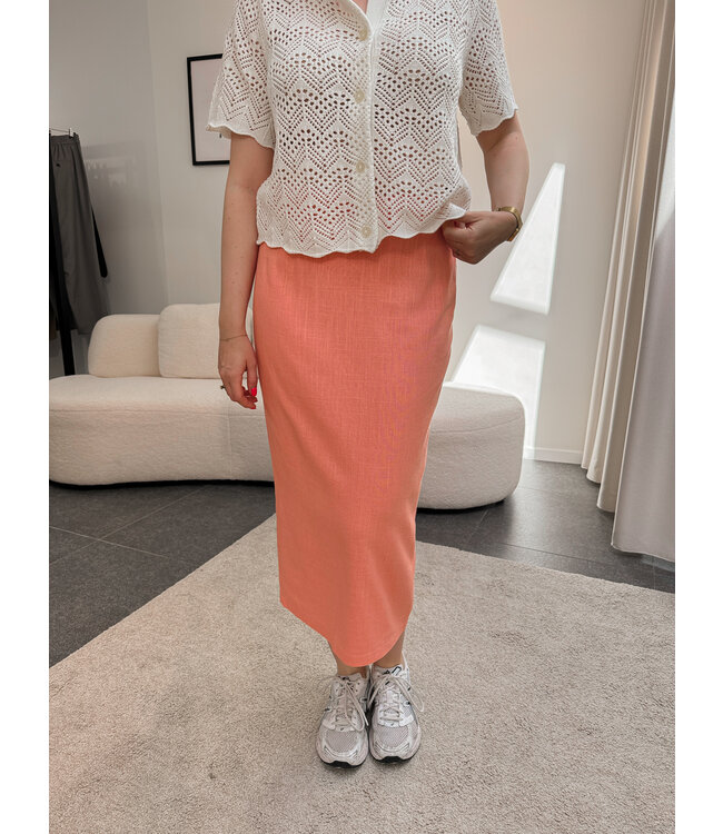 Hilda linnen rok oranje