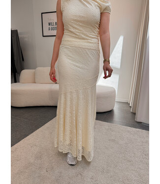 Andrea kanten rok crème