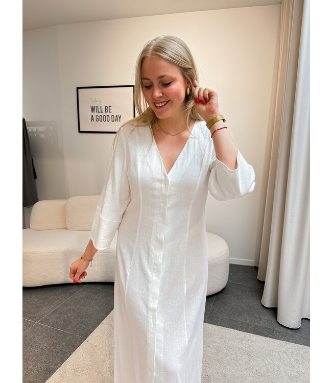 Encroydon linnen jurk wit