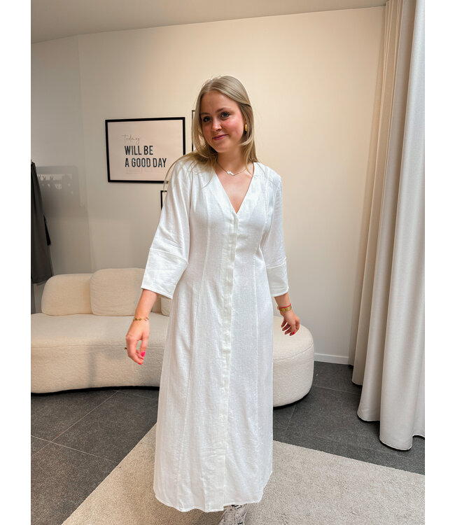 Encroydon linnen jurk wit