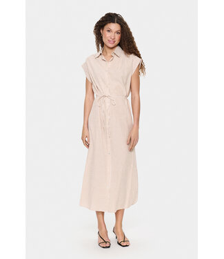Kira gestreepte jurk beige