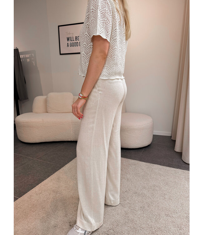 Enatenna linnen broek beige