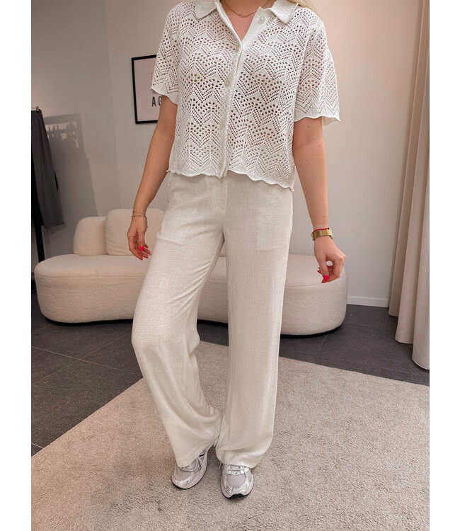 Enatenna linnen broek beige