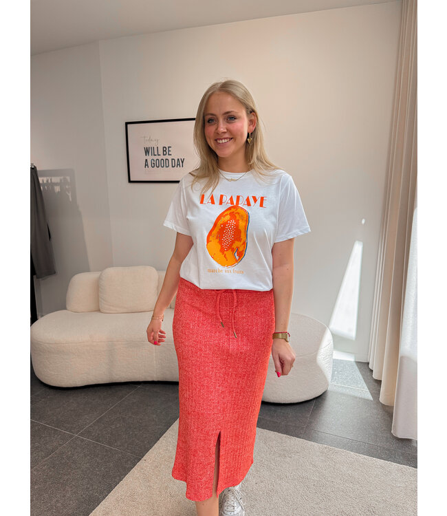 Kiely rok rood gemêleerd