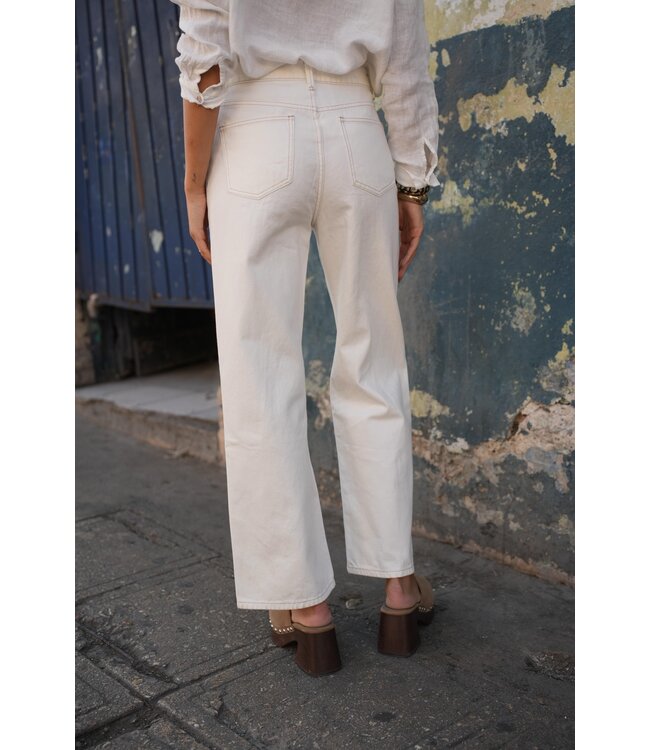 Raphael wijde jeans wit