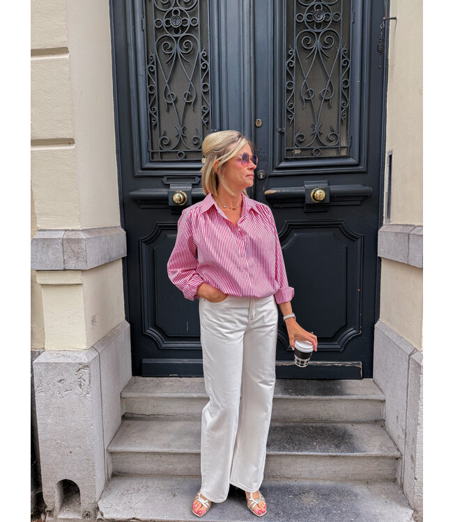 Raphael wijde jeans wit