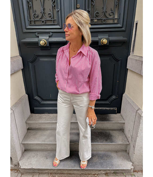 Raphael wijde jeans wit