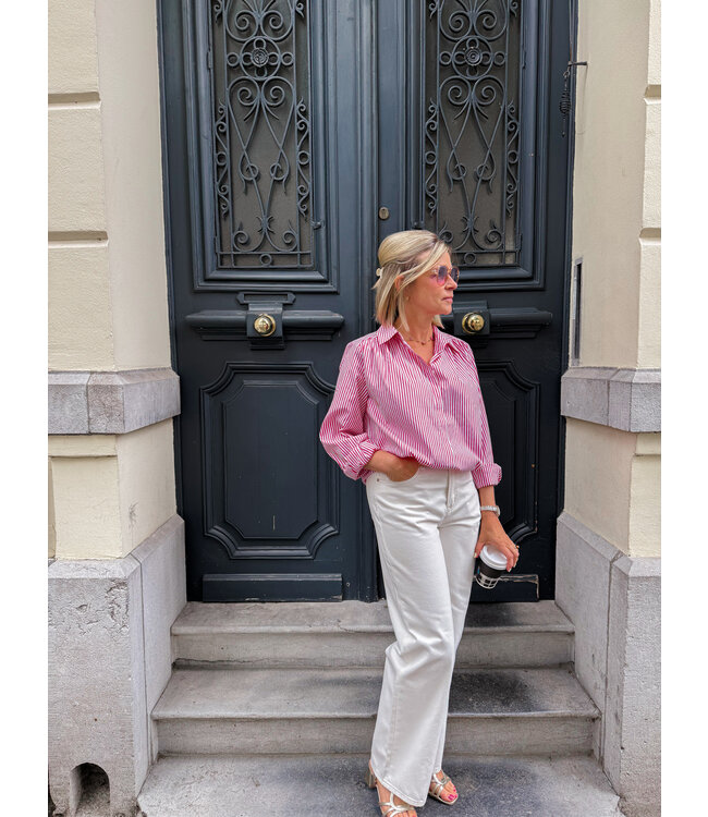 Raphael wijde jeans wit