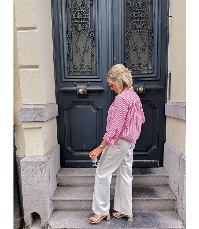 Raphael wijde jeans wit