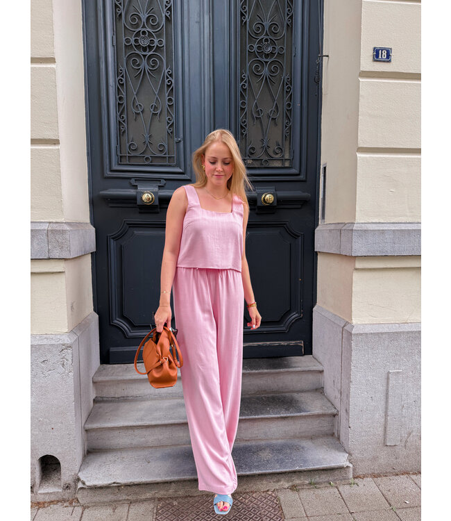 Amina linnen broek roze