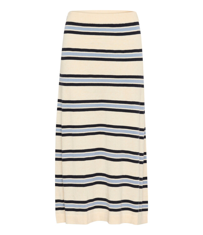 Luvia gestreepte rok beige