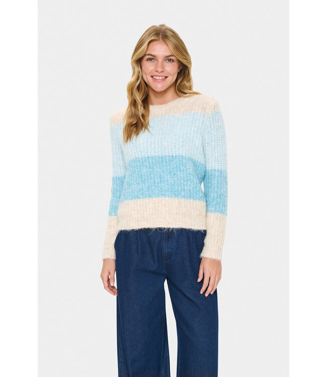 Mandy gestreepte trui blauw