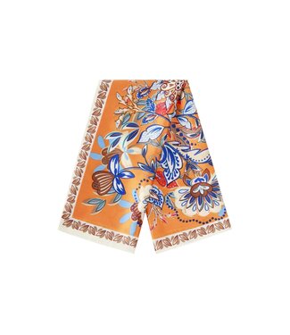 Sjaal bloemen oranje