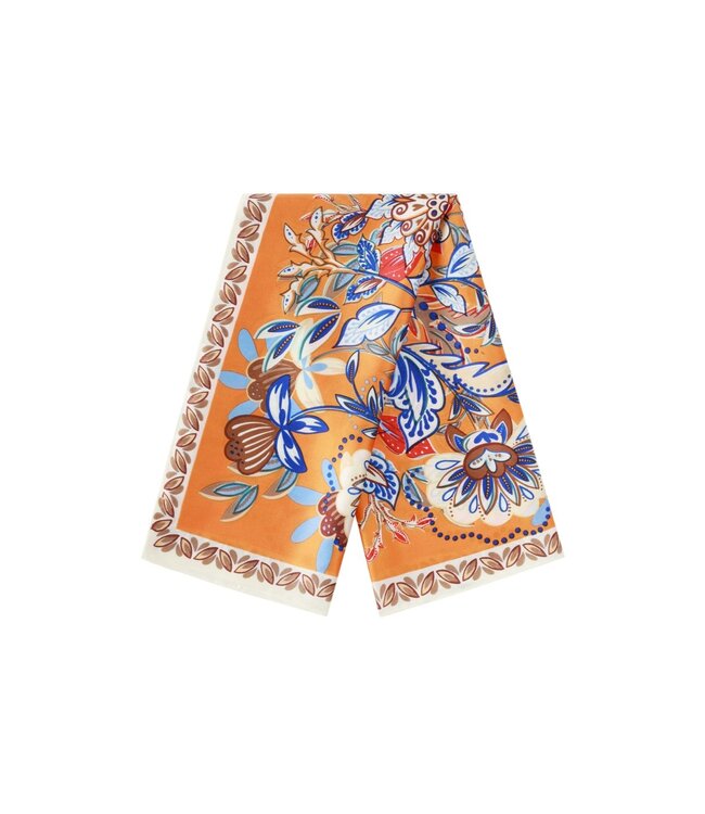 Sjaal bloemen oranje