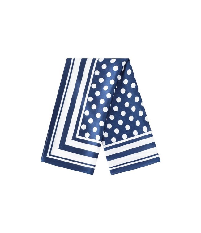 Sjaal polka dots donkerblauw/wit