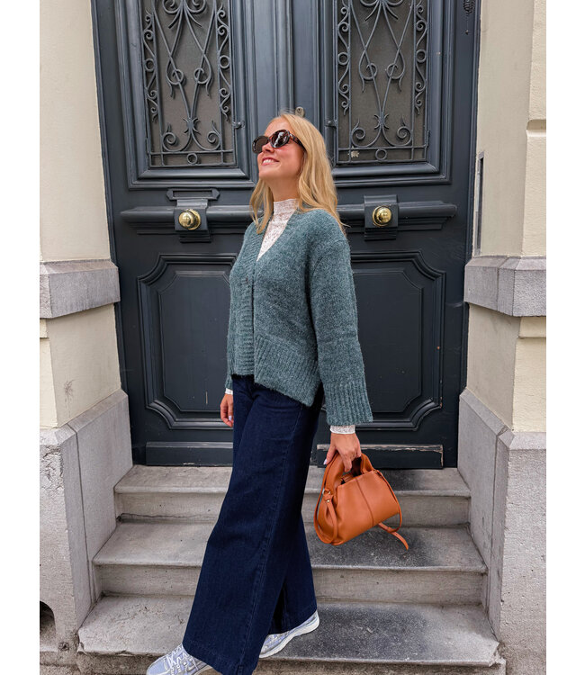 Mallory cardigan donkergroen
