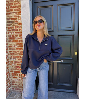 Racket sweater donkerblauw