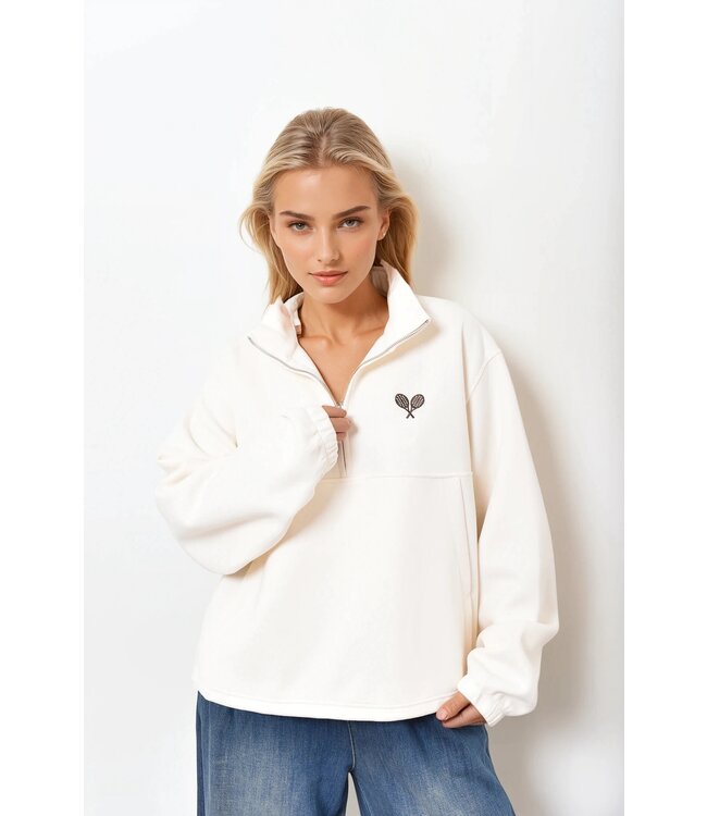 Racket sweater crème