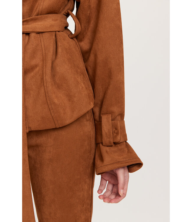 Melissa suède jas camel