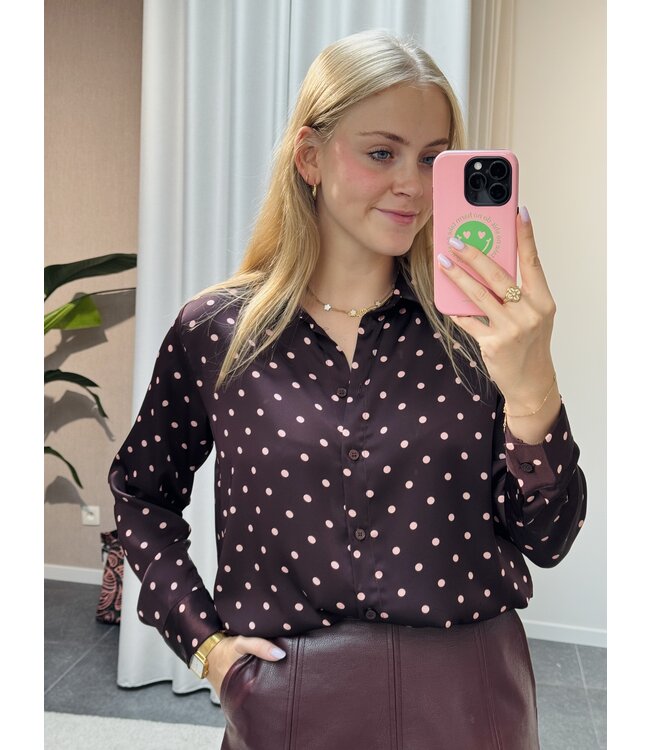 Mich blouse donkerbruin