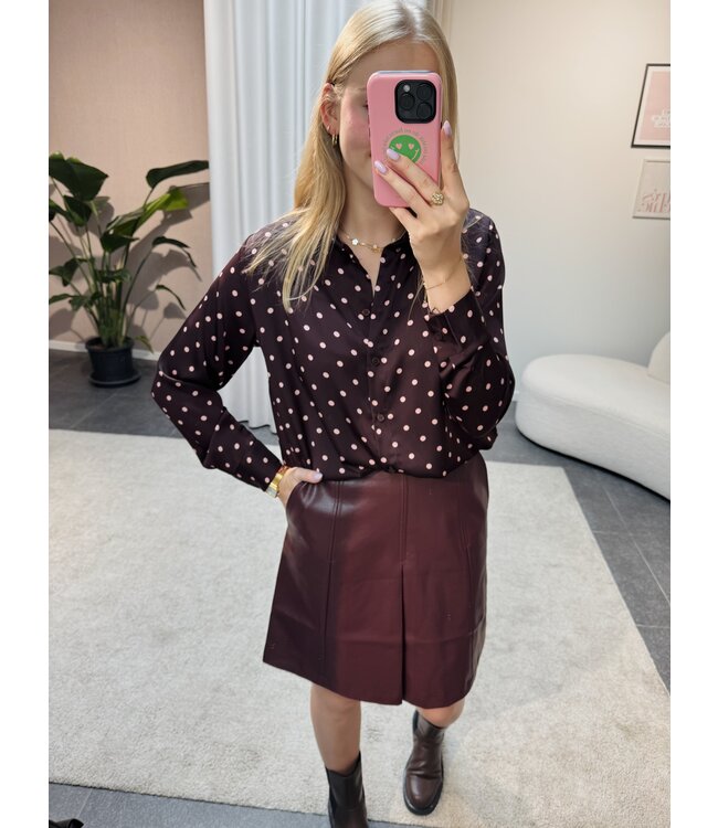 Mich blouse donkerbruin