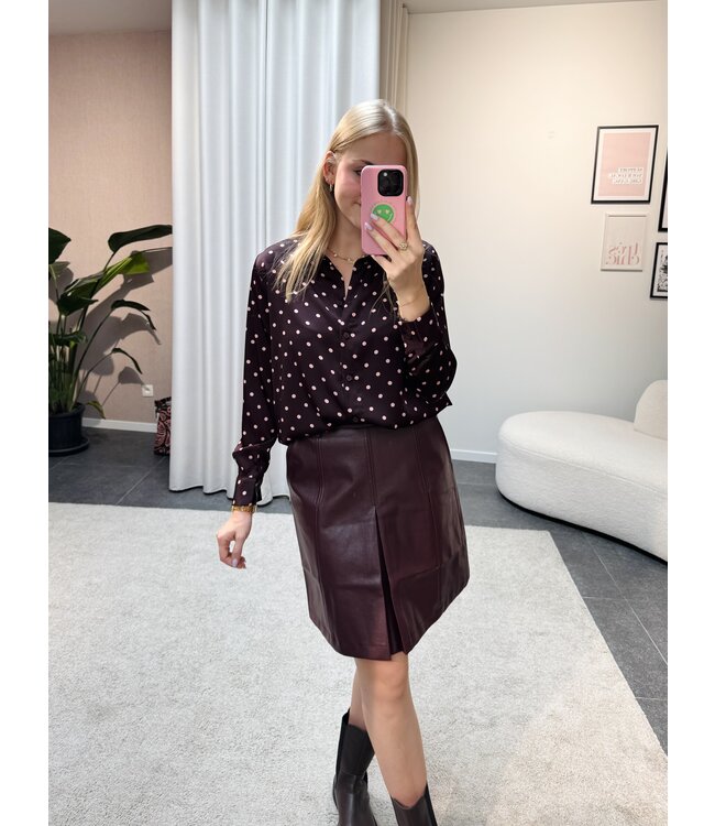 Mich blouse donkerbruin