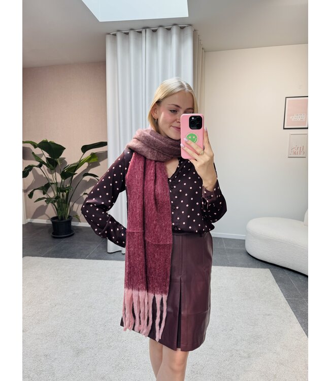 Cozy sjaal bordeaux roze