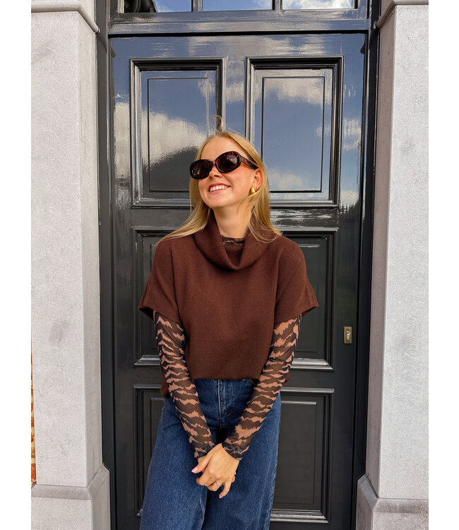 Zulvir mesh top donkerbruin