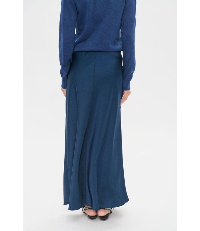 Lodisa satijnen rok donkerblauw