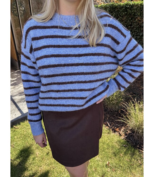 Ylva suède rok donkerbruin