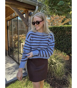 Ellie pull blauw-bruin