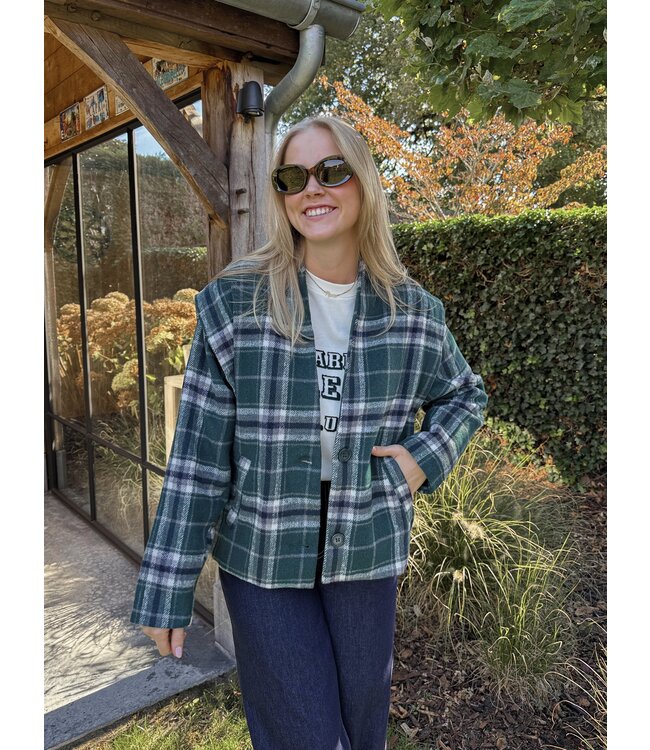 River geruite jas donkergroen