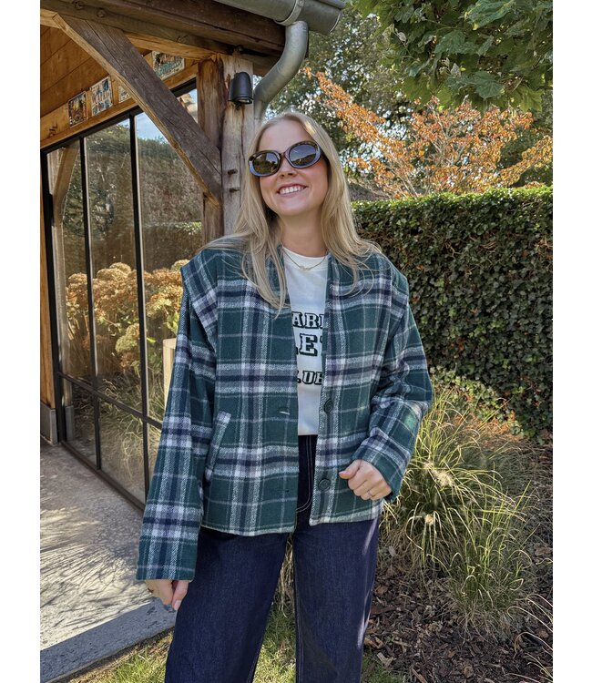 River geruite jas donkergroen