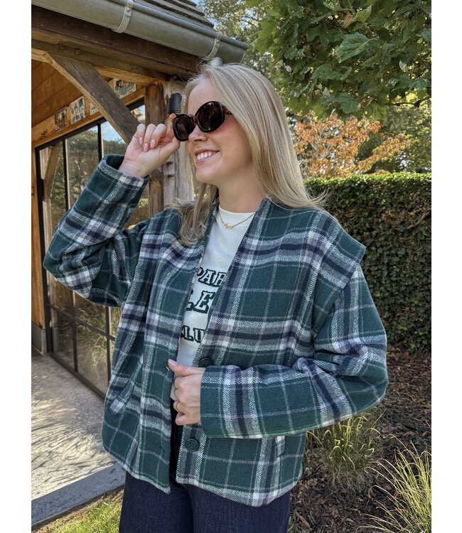 River geruite jas donkergroen