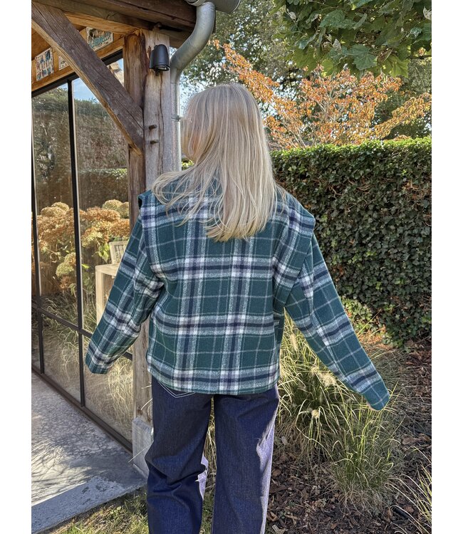 River geruite jas donkergroen