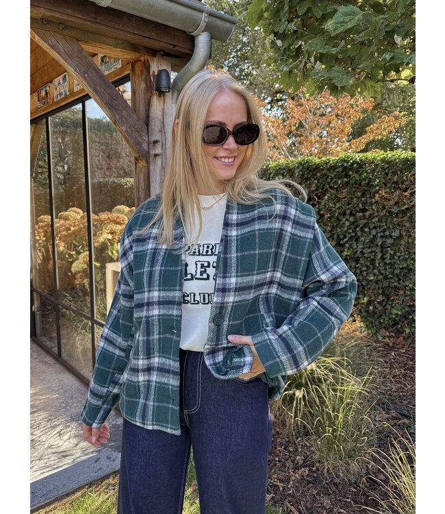 River geruite jas donkergroen